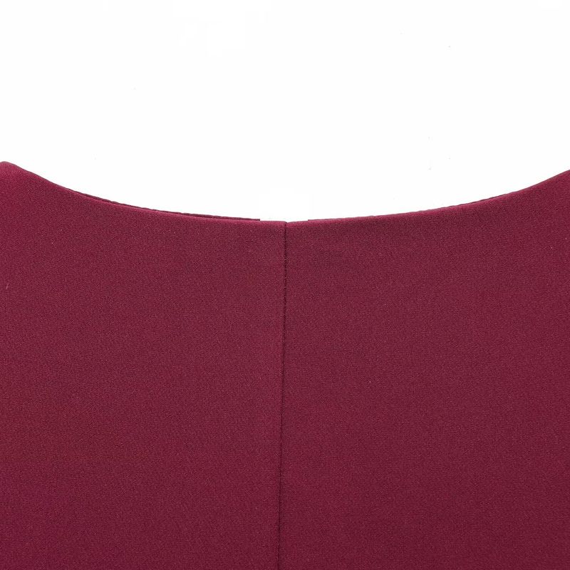 Kaslead New Women Clothes Western Style Fashion Simple Slim Fit Single Breasted Sleeveless Dress