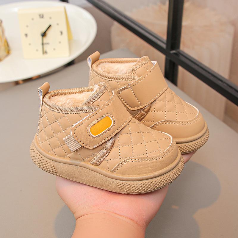 

Children Boots Girls Sewing Thick Cotton Winter Boots Boys Solid Non-slip Soft Sole Casual Shoes Size 21-32 24