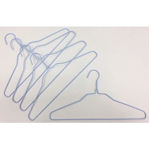 Sawafuji Cheerful Laundry DX Laundry Hanger, Light Blue, 405mm Wide, Set of 5, Cleaning, Collar Keeping, Fully Coated, Ingenious Wire Hanger, LDX-05