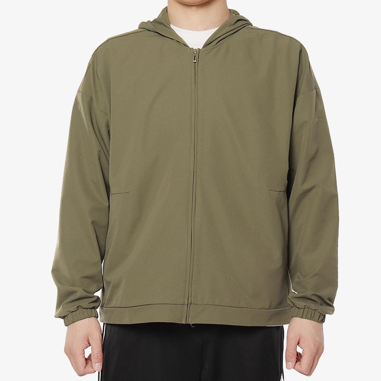 Adidas M ID Mesh FZ HD Logo Woven Zip Warm Windbreaker Jacket Men Jacket Olive DV1100