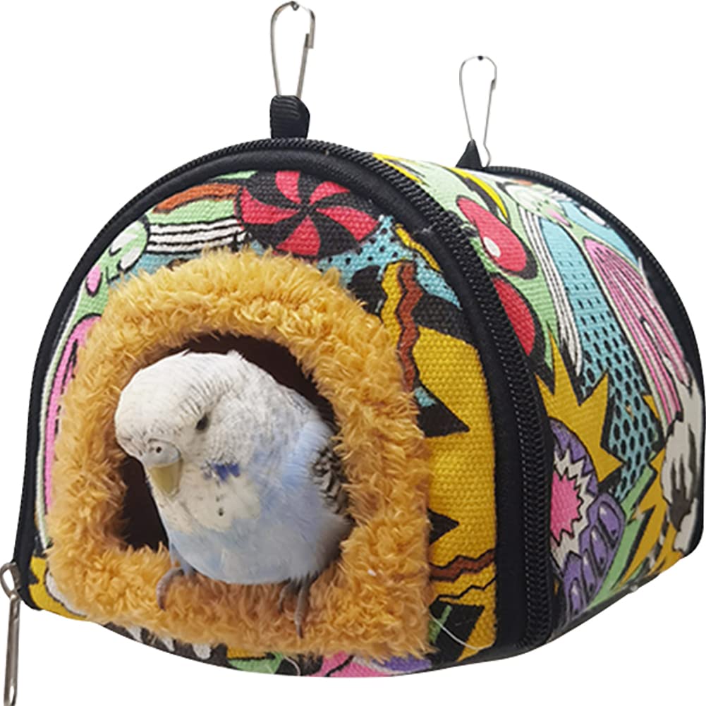 

YUYAKESHI Small Animal Hammock, Nest, Cage Swing, Hanging Toy, Warm, Openable Play Area for Small Animals, Parakeets, Squirrels, and More (Medium)