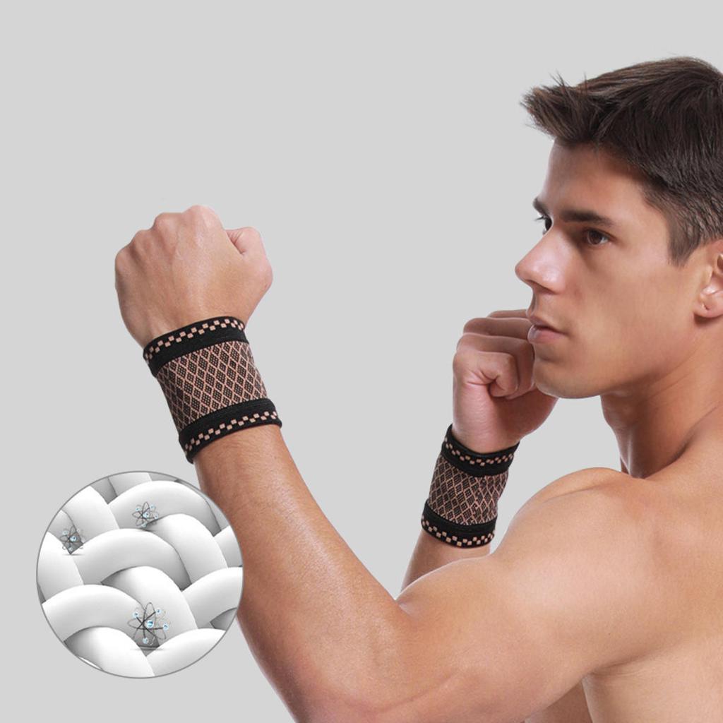 A Pair of Men's Wrist Guard Professional Sports Fitness Wrist Brace Support Protector Elastic Knitted Breathable Compression Wristband