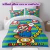 Super Mario Anime Decorative Duvet Cover Set 3PCS Cartoon Printed Bedding Quilt Cover Pillowcases Bedroom Art Collection_LIAN