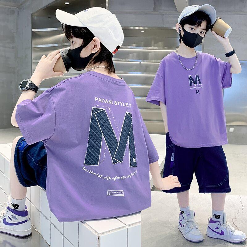 

Boys summer set with short sleeves, cool and fashionable clothing 140