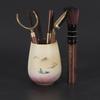 Kettle and Six Gentlemen Tea Ceremony Set - Coarse Pottery & Alloy Accessories