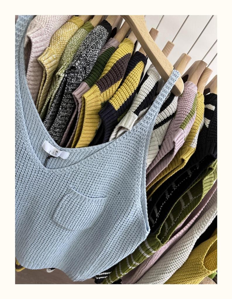 Xiao Wang's Spring Korean Style Plus Size Layered Knit Camisole Vest