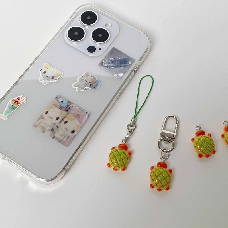 Versatile Pineapple Bun Turtles Phone Charm Charming Turtles Phone Chain Accessory with Pineapple Bun for Adults