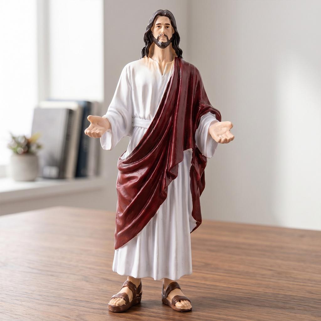 Jesus Open Arms Blessing Statue 1/6 Scale Figure Sacred Heart Jesus Statue for Religious Performance Christmas Party Cosplay