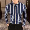 Neu Langarm Gestreiften Shirts Für Männer Business Casual Formale Bluse