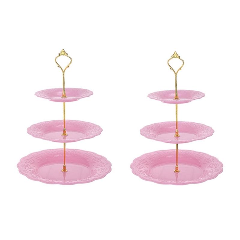 Durable Fruit and Dessert Organizer 3 Tiers Cake Display Stand Reusable Food Serving Tray Cakes Organizer for Home
