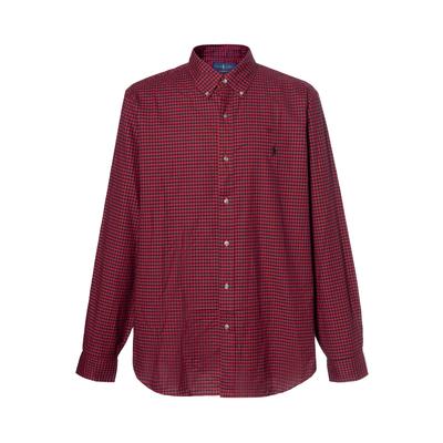 Polo FW21 Koszula Męska w Kratę z Długim Rękawem Zapinana na Guziki Czerwona 710769717-004