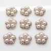 Wholesale 50 Pcs 18 Mm New Pink Pearl Crystal Buttons Flower Center Embellishment for DIY Handmade Flat Back Rhinestone Button