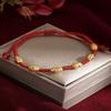 Gold-Plated Lucky Bead Red String Bracelet, Adjustable Hand-Woven Birth Year Ethnic Style Accessory