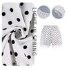 Shorts de Lunares para Mujer con Ribete de Encaje Blanco Cintura Alta Pantalones Cortos Casuales para Atuendos de Vacaciones para Niñas