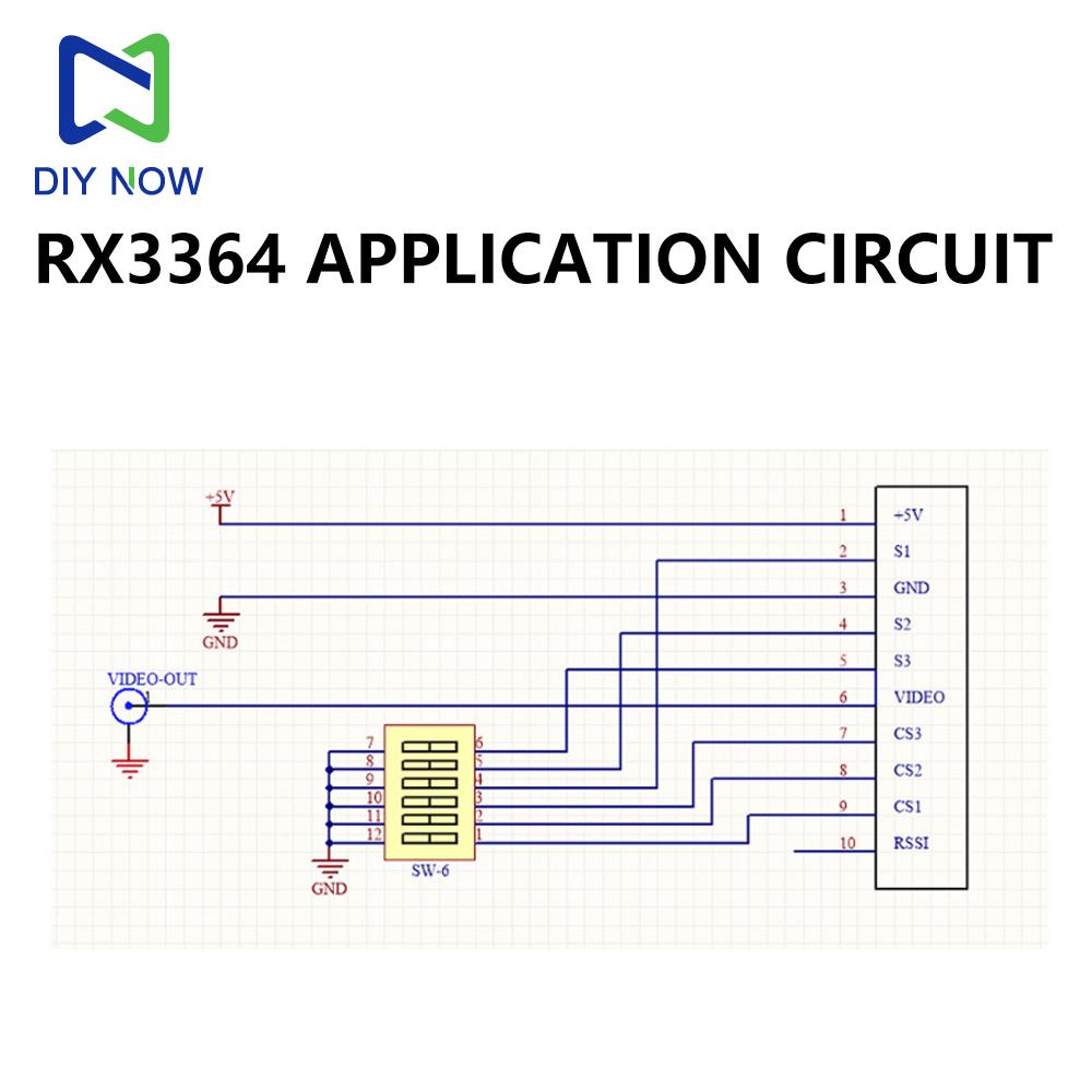 RX3364 3.3G Wireless FPV Image Transmission Module Without RSSI Simulating Wireless Audio and Video Transmission Receiver Module
