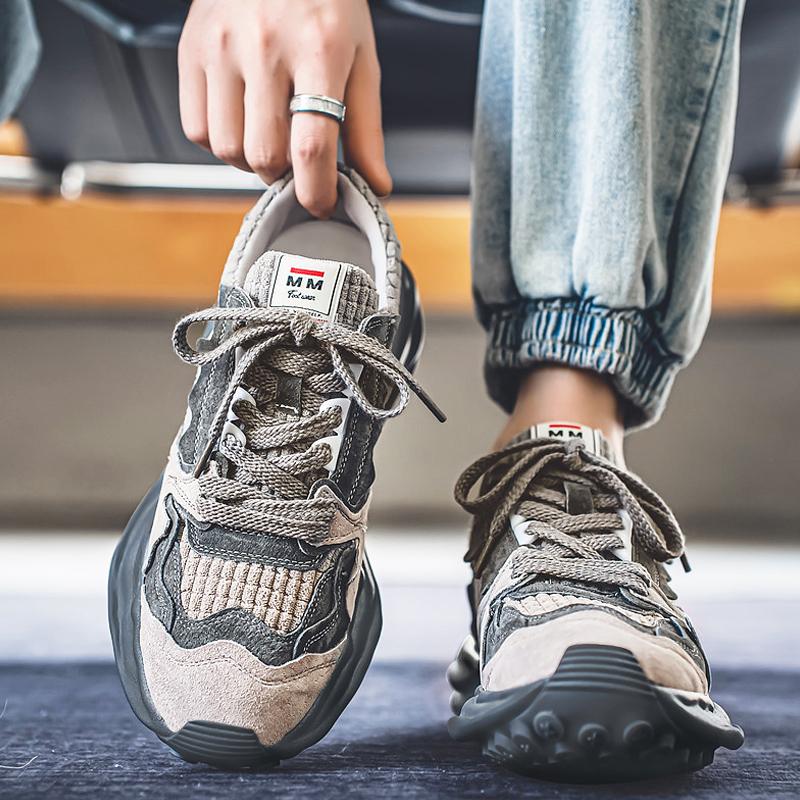 Autumn Forrest Gump's new leisure sports thick soles increase Putian black dad trendy shoes