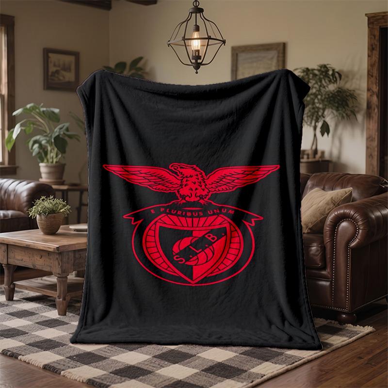 Benfica Print Flannel Blanket Soft Warm Sofa Bed Throw Blanket For Home Office Bedroom