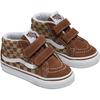 Vans Sk8 Mid Reissue Comfortable Versatile Durable Mid-Top Walking Shoes Baby Shoes Brown White VN000D0PBF2