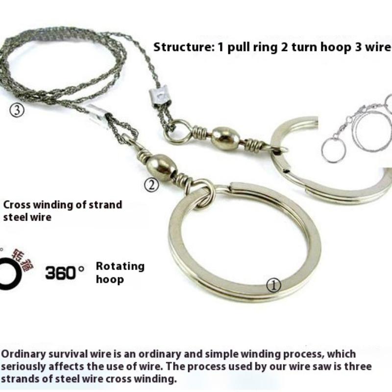 Portable Stainless Steel Wire Saw Portable PVC Pipe Cable Saw Portable Manual Chain Saw Suitable for Hiking Camping Hunting