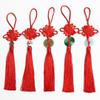 Small Chinese Knot Pendant DIY Tassel - Festive Red 6/8 Plate Hanging Ornament