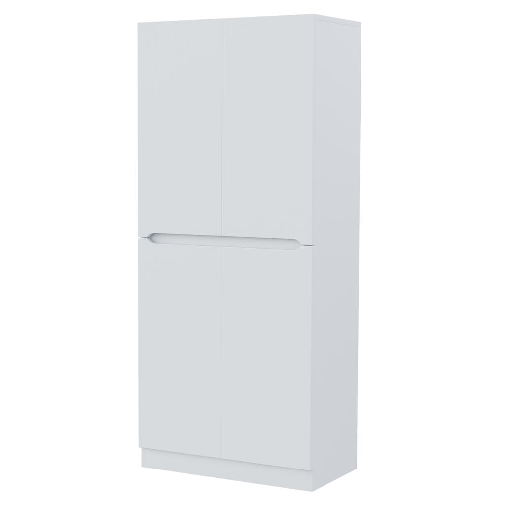 Wardrobe 70 X 40 X 170 Cm, Double-door Design with Small Storage Compartment, White