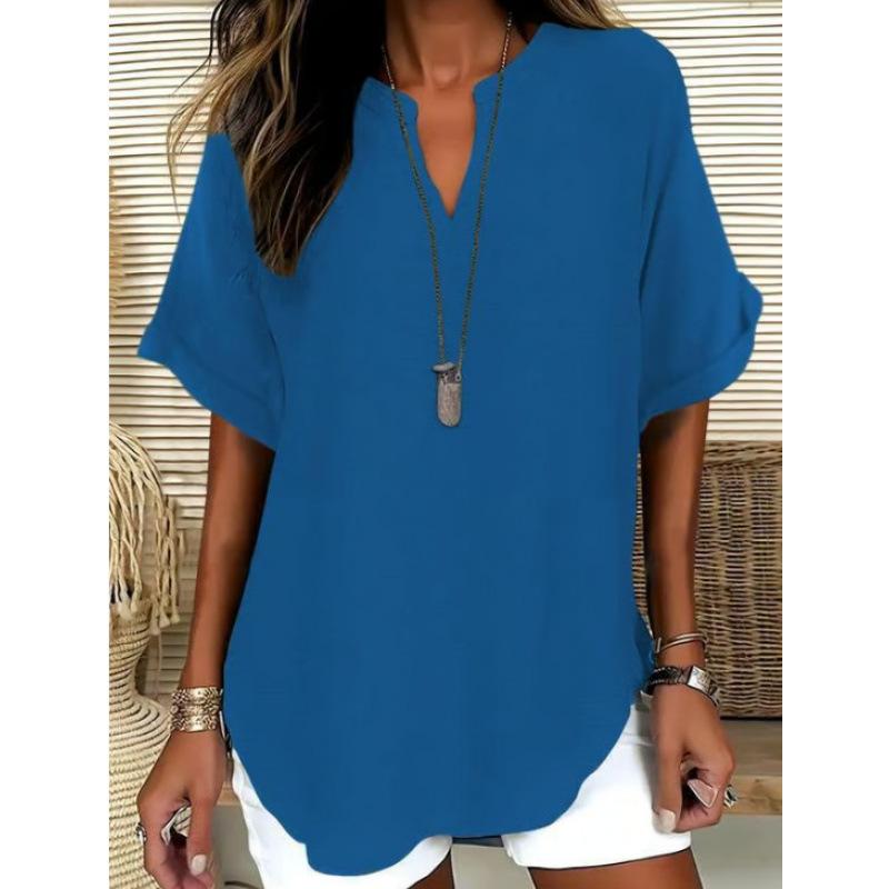1116 Spring Hot Sale Fashion Carnival Printed Popular Women's V-Neck Short Sleeve T-Shirt European