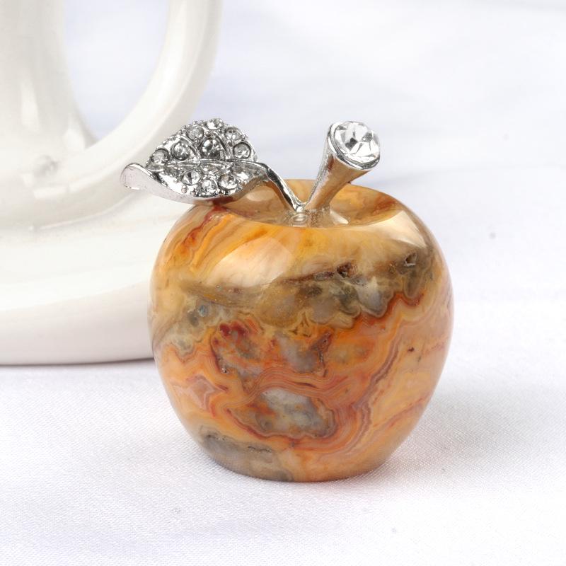 1742-30mm Big Apple Natural Crystal Stone Ornament for Christmas