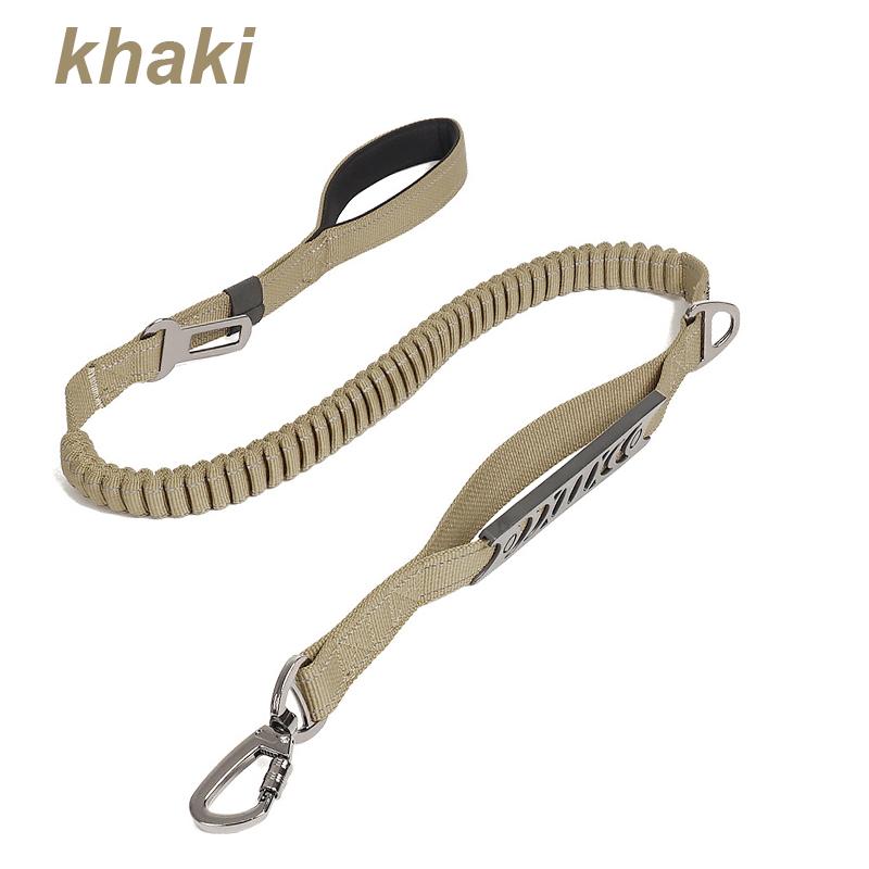 Nylon reflective multi-functional retractable Reflective Shock Absorbing Pet Running Training Large Dog Leash Car safety buckle