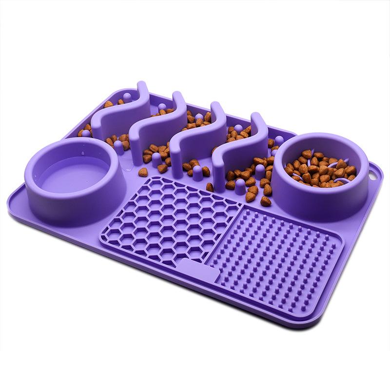 Bite-Resistant Anti-Choking Slow Feeder Silicone Pet Lick Mat Non-Slip Dog Bowl