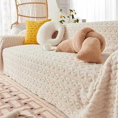 Thickened Plush Sofa Cover Cloth Full Cover Cream Wind Sofa Cover Towel Winter Anti Cat Scratch Sofa Cover Cover Blanket