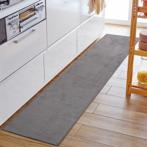 Tydle Flannel Kitchen Rug, 43x240cm, Non-Slip, Short-Pile Flannel Fabric, Washable, Easy to Care, Compatible with Underfloor Heating, Suitable for All