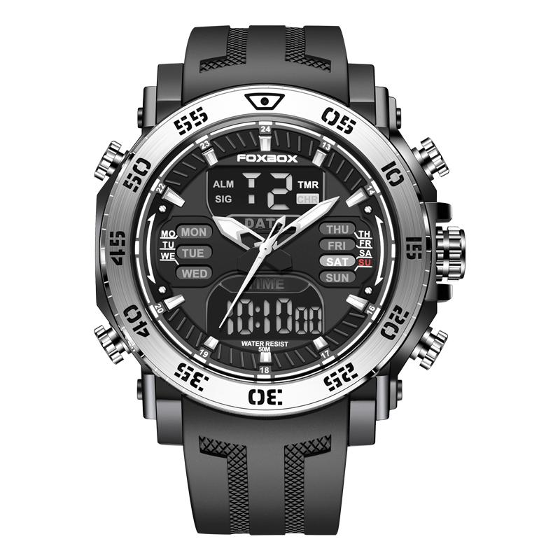 LIGE Military Mens Watches Top Brand Luxury Sport Watch Men Waterproof Digital Alarm Watch For Men Dual Display Quartz Clock+Box