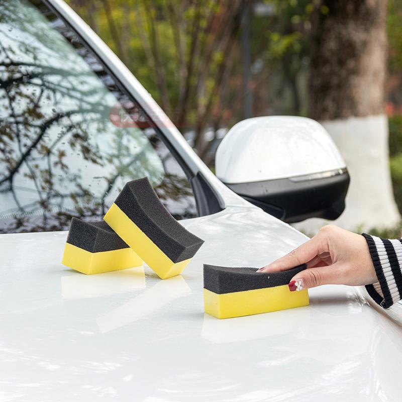 Car Wheel Cleaning Sponge Non-Scratch High Absorption Reusable Pad for Tire Wash Wax Polishing DIY Auto Detailing Work