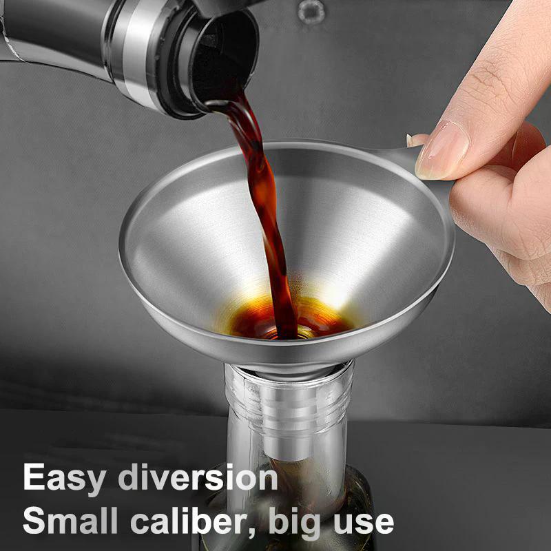 NEW Stainless Steel Kitchen Funnels Set Food Grade Metal Funnels For Filling Bottles Small Funnels For Essential Oil Spices