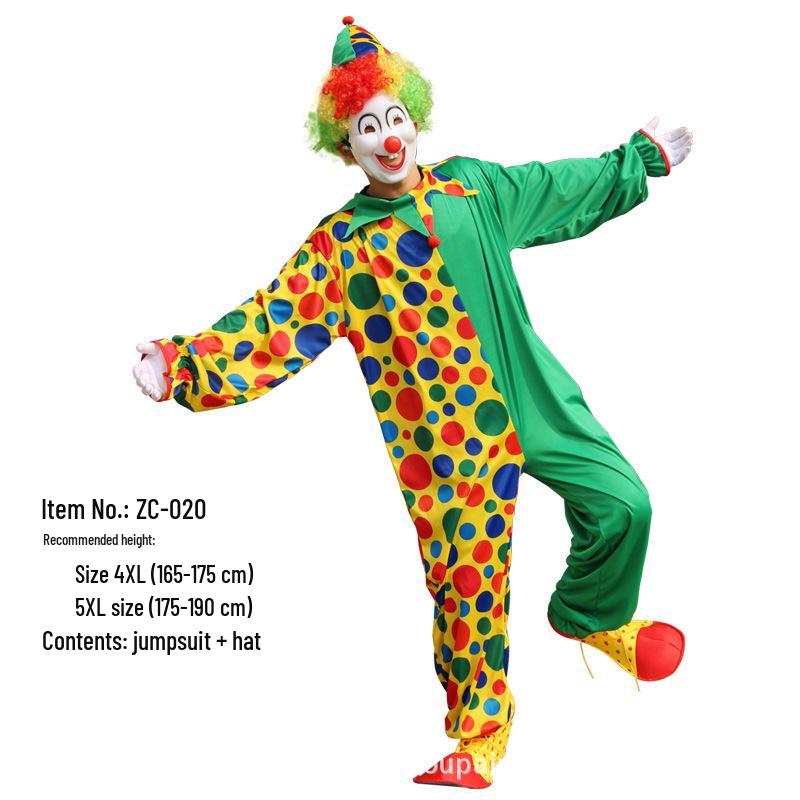 Adult Clown Cosplay Costume for Parties and Masquerades – Includes Clothes and Accessories