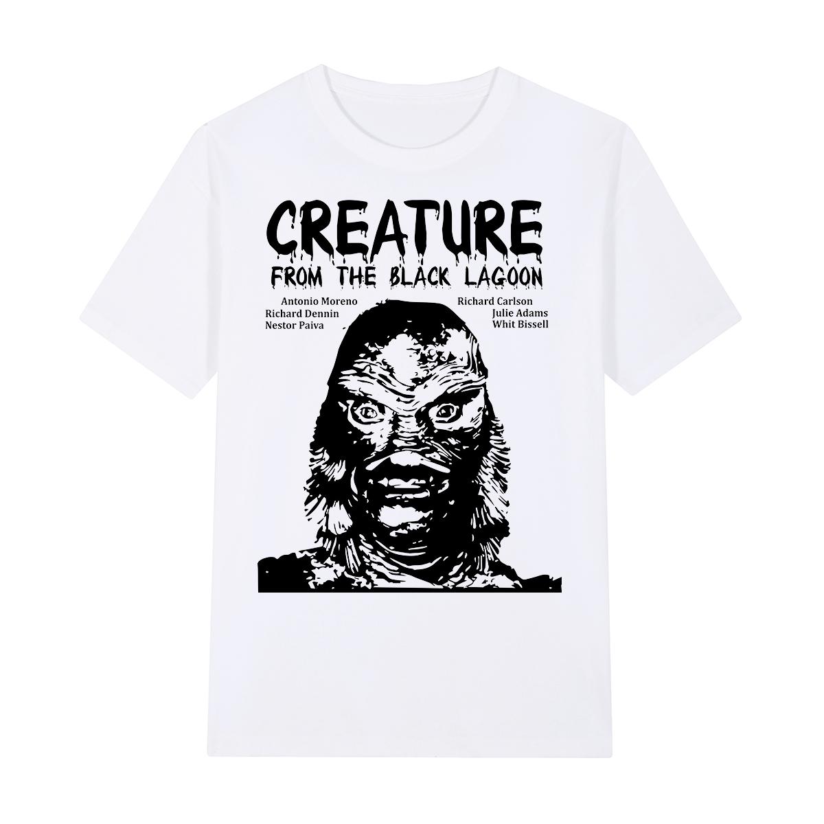Creature from the Black Lagoon Vintage Tshirt Style Black Streetwear Cotton Men T shirt New Tee Tshirt Womens Tops S