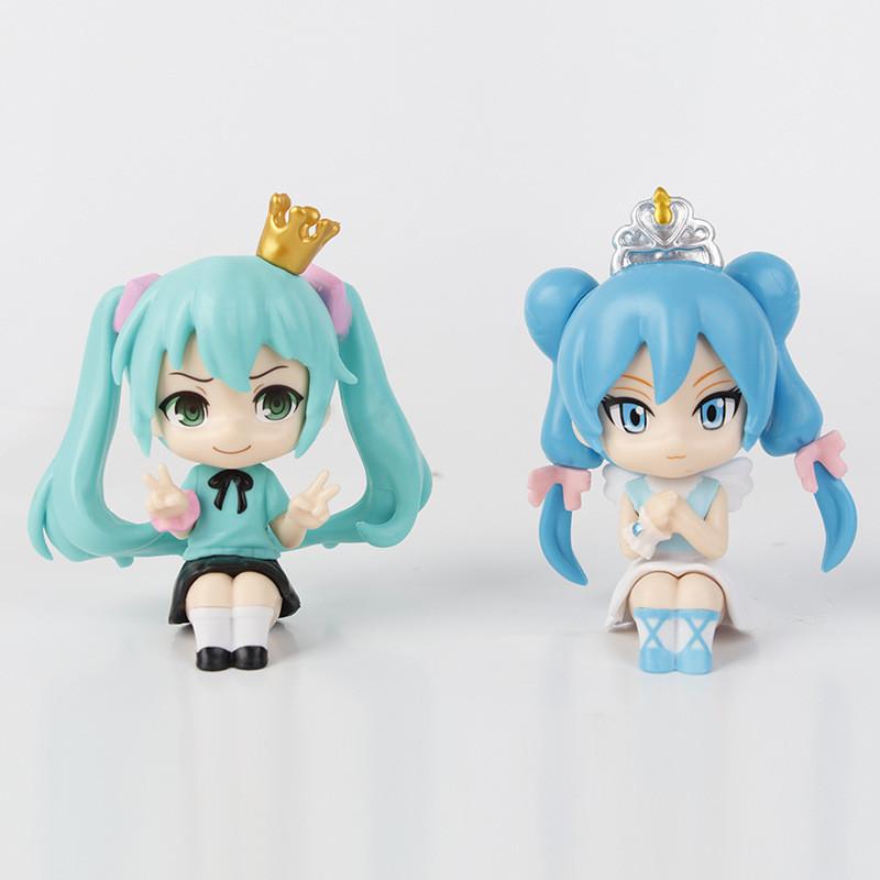 Adorable Hatsune Miku Sitting Crown Anniversary Plush Doll Toy Model Figure