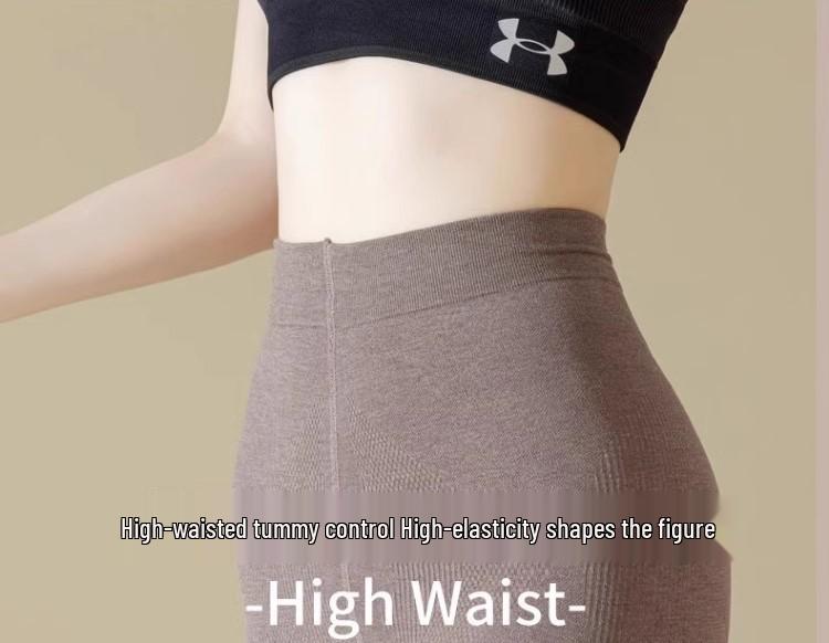 Women's Fleece-Lined Vertical Stripe Leggings – Thickened, Slimming, and Warm Cotton Stirrup Tights for Autumn and Winter.