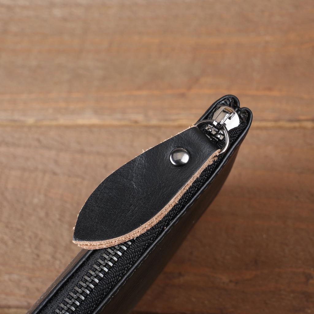Ultra Thin Wallet Men's and Women's 6-inch Mobile Phone Bag Zipper Long Design Large Capacity Fashionable and Casual Top Layer Cowhide Clutch Bag