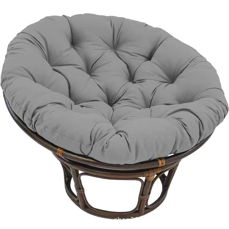 Rundes Hängesessel-Kissen-Set: Verdicktes Kissen & Rückenlehne für Schaukel-/Korbstühle Diameter 40cm dunkelgraue