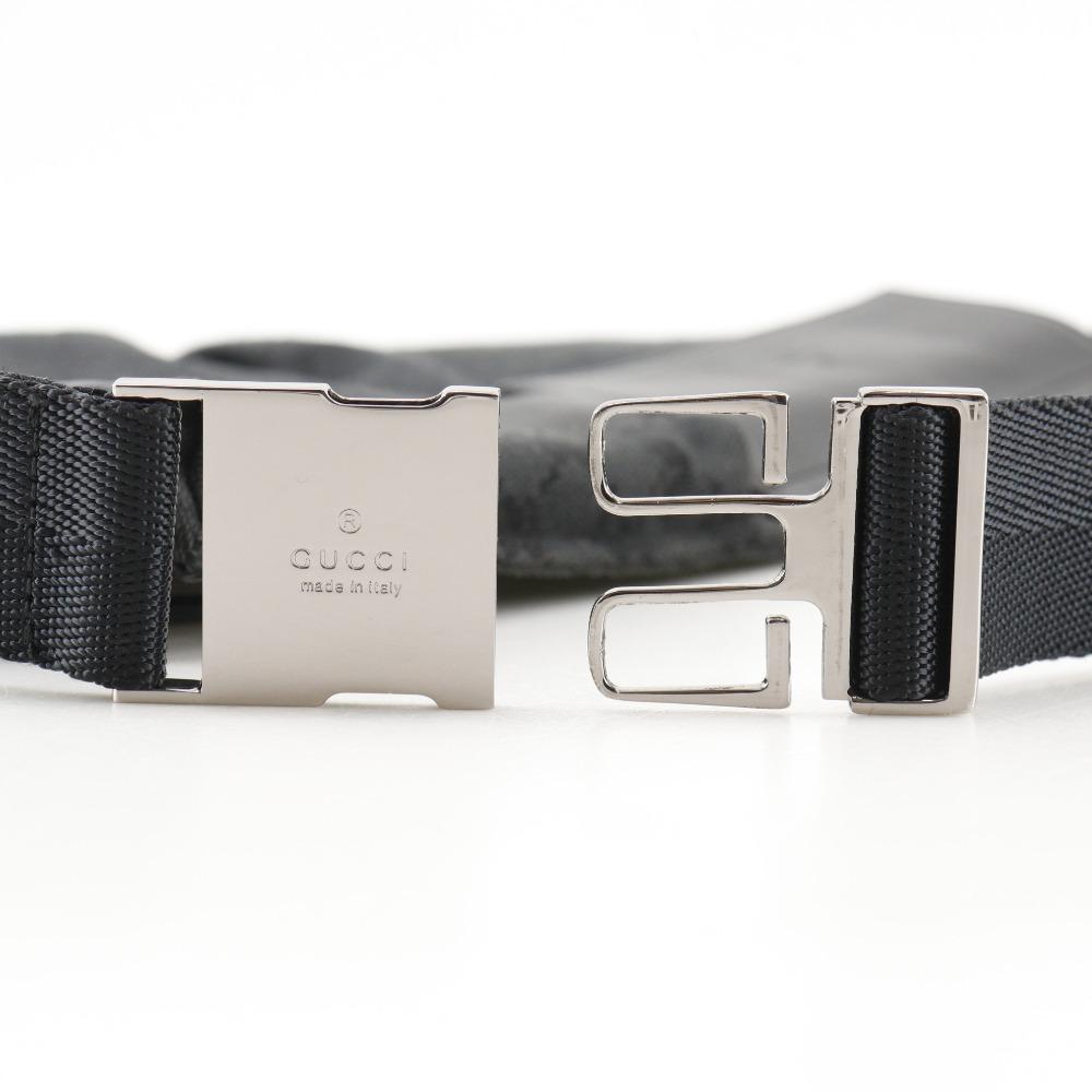 GUCCI body bag Waist bag 28566 black GG canvas/leather unisex Used