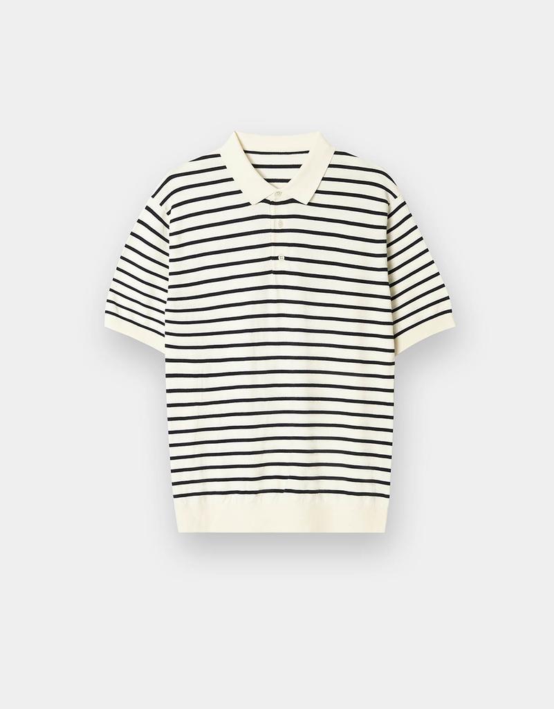 CONCEPTS1ONE Washable Striped Polo Short Sleeve Knit Sweater 10056526/056526 [2Color]