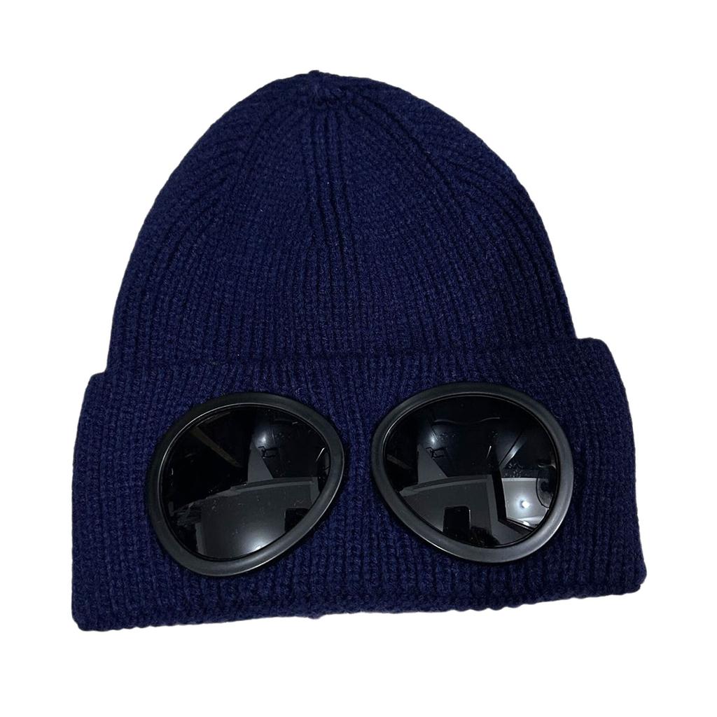 Fun Skull Hat Knit Hat with Decorative Goggles Hat Pullover Unisex Hat Skull Caps 2000s for Outdoor Activity