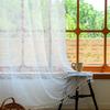French Transparent Curtain Window Screen Hollow Lace Gauze Curtain Wavy Edge Fringed Bedroom Living Room Finished Product