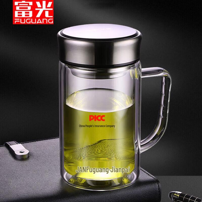 Fuguang Doppelwandige Borosilikatglas-Tasse mit Henkel