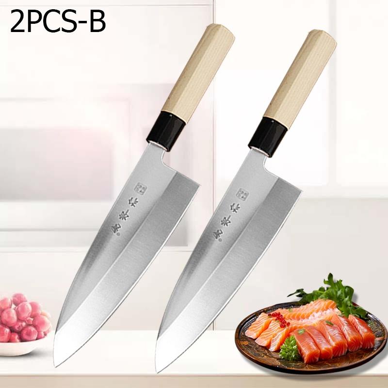 WXCOO Professional Kitchen Knife Japanese Salmon Knife Stainless Steel Fish Fillet Knife for Slicing Sushi Cooking