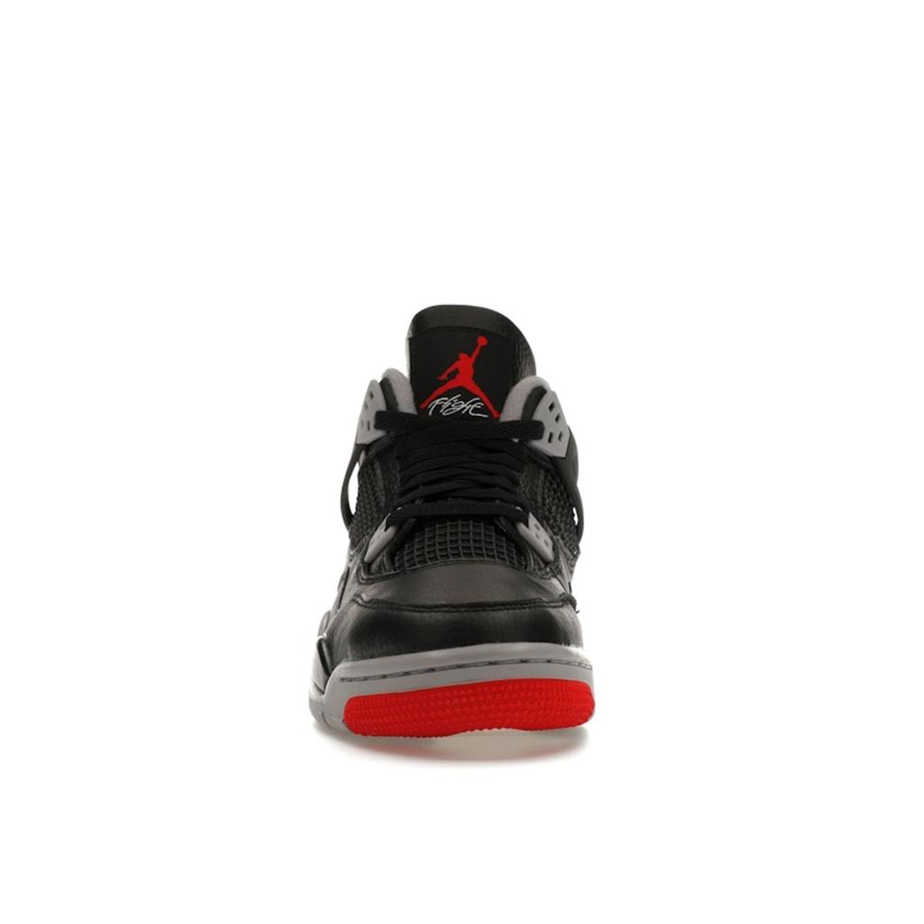 Air Jordan 4 Retro GS Bred Reimagined Kids Sneakers Black Fire-Red Cement-Grey FQ8213-006