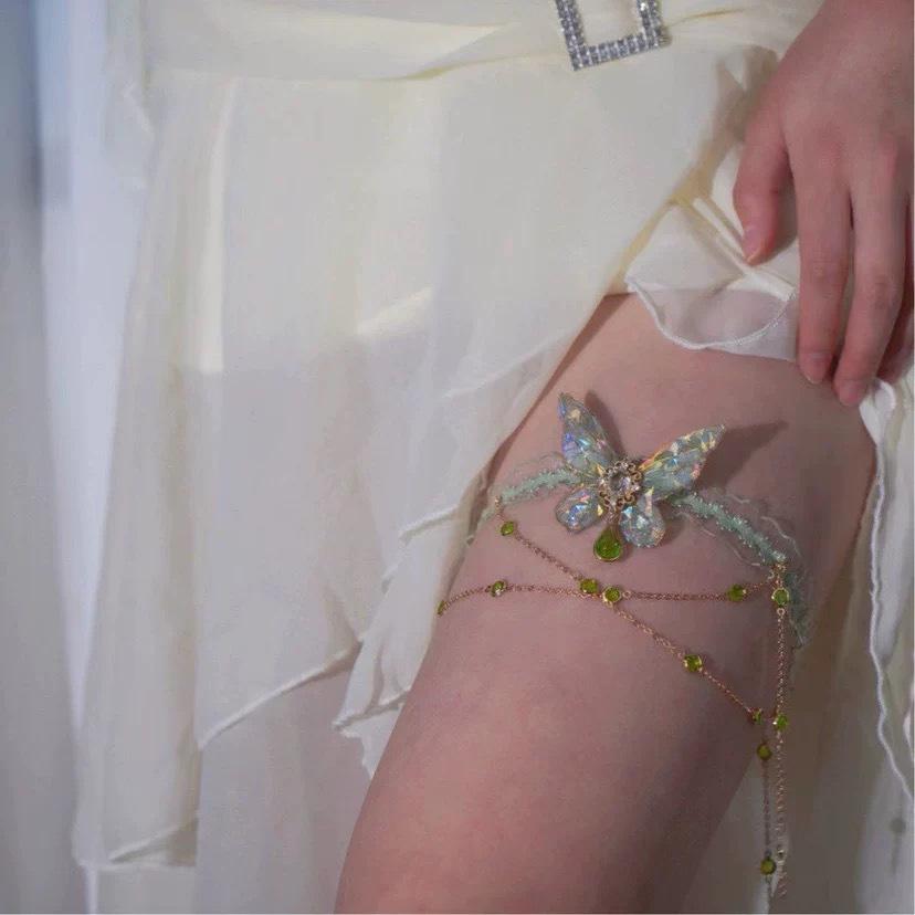 Super Fairy Pure Desire Butterfly Tassel Leg Chain Waist Chain, Mori Cold Sweet Cool Spice Girl High-value Versatile Body Jewelry