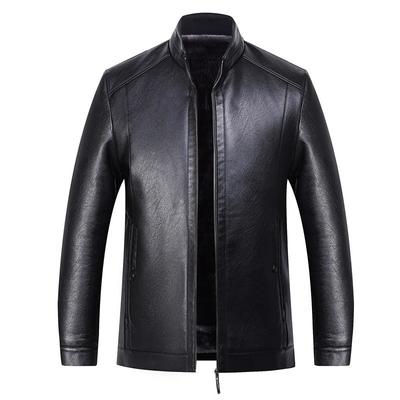 Winter Thickened and Warm Large Size Men's Genuine Leather Jacket Stand Collar Daddy Sheepskin Jacket Jacket