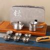 Titanium Tea Set 9-Piece Gift Box Portable Travel Teapot Cup Home Use Anti-Bacterial Heat Resistant